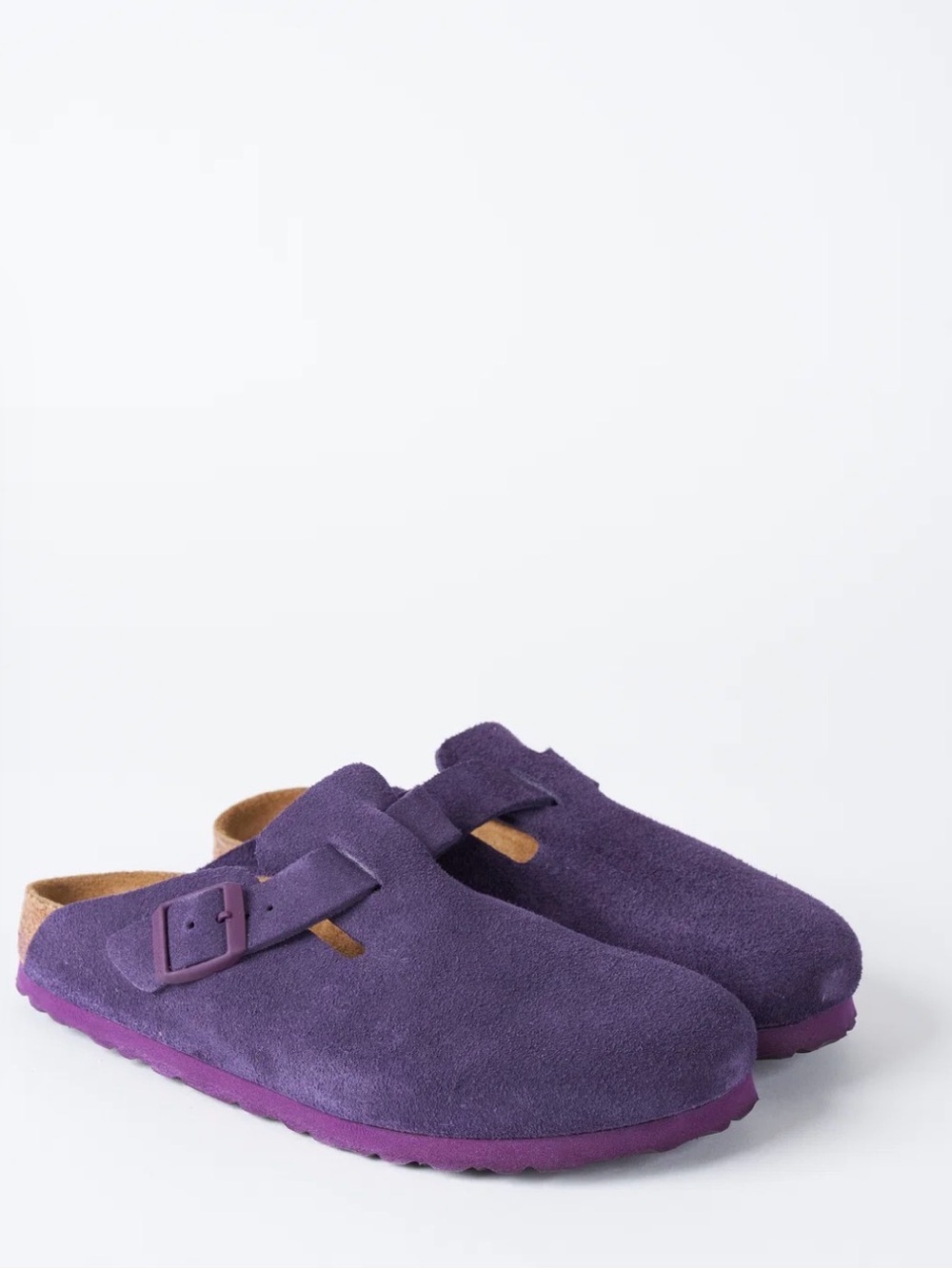 Birkenstock blackberry wine soft footbed Boston suede clogs size 37